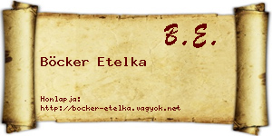 Böcker Etelka névjegykártya